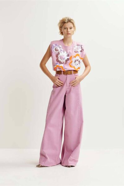 Helpless panelled colour jeans pink Essentiel