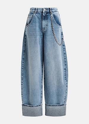 Huge barrel leg jeans aqua blue Essentiel