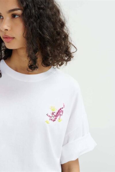 Hungle embroidered t-shirt white Essentiel