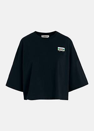 Glycine embroidered t-shirt black Essentiel