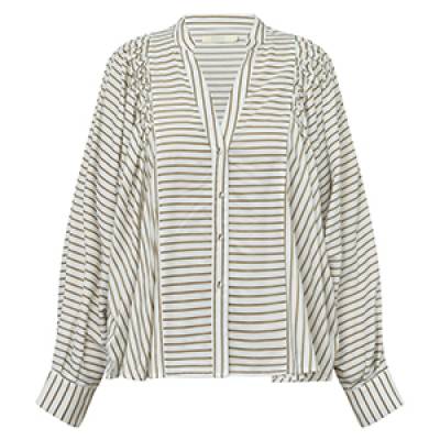 Lou shirt creme brown stripes Gossia