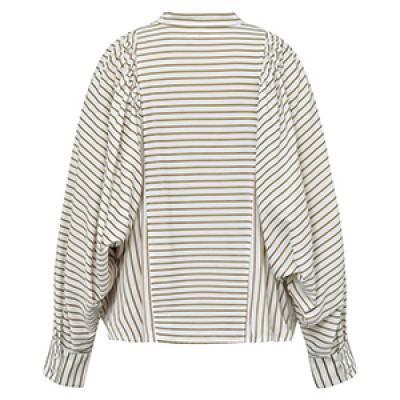 Lou shirt creme brown stripes Gossia