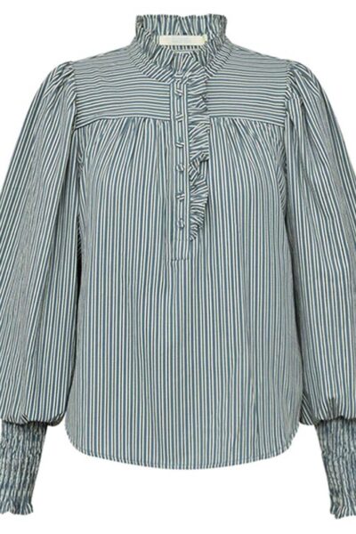 Mija my blouse black blue stripes Gossia