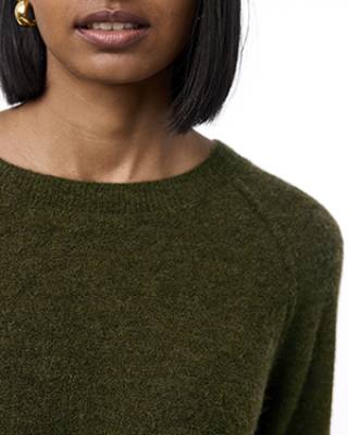 Ava pullover dark olive Knit-ted