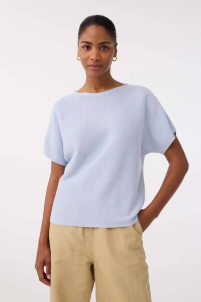 Eva pullover light blue Knit-ted