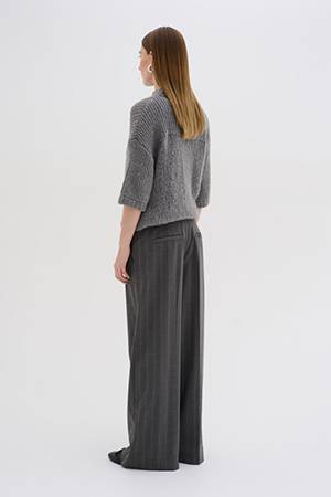 TitoMW wide pant grey w. white stripe MEW