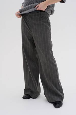 TitoMW wide pant grey w. white stripe MEW