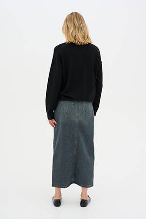 Dalvi wrap skirt dark blue My Essential Wardrobe