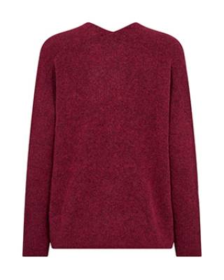 Thora v-neck knit garnet Mos Mosh