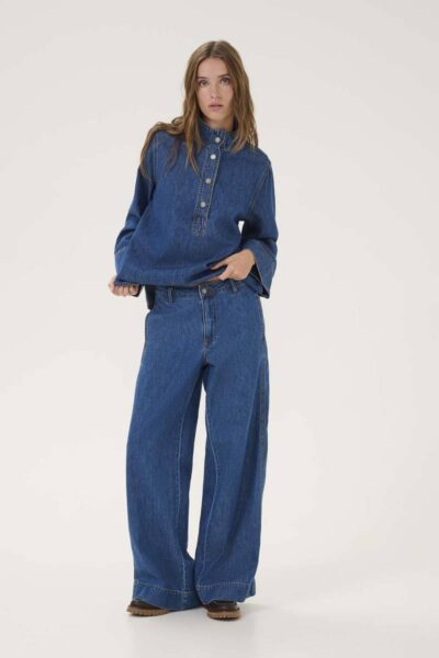 Hilma 171 wide pant m-blue My Essential Wardrobe