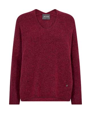 Thora v-neck knit garnet Mos Mosh