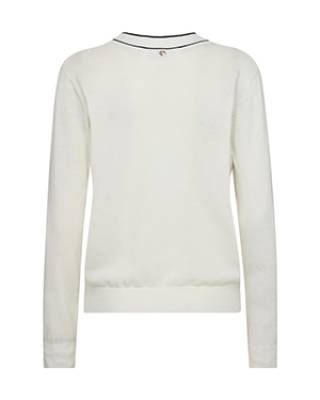 Relena prep v-neck knit ecru Mos Mosh