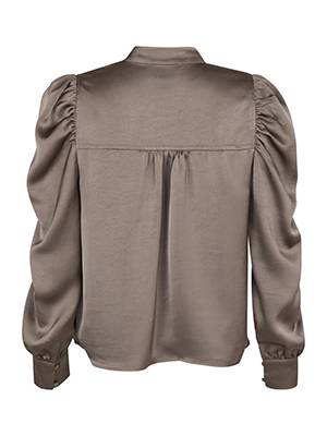 Rosslyn heavy sateen blouse warm grey Neo Noir