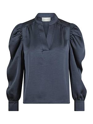 Rosslyn heavy sateen blouse midnight blue Neo Noir