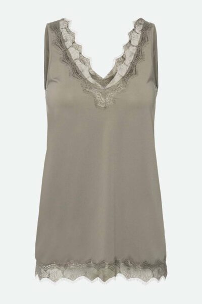 Billie sl lace v-neck top laurel oak Rosemunde