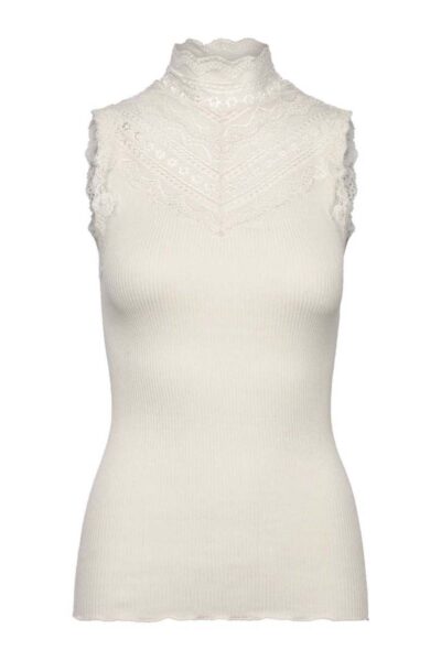 Benita sl turtleneck lace top ivory Rosemunde