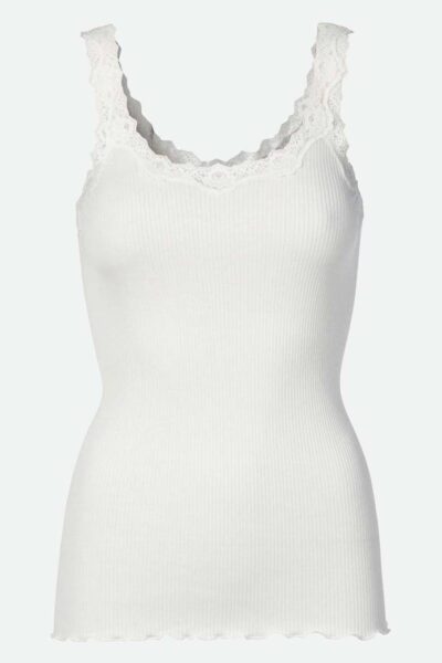 Babette sl deep back lace top new white Rosemunde