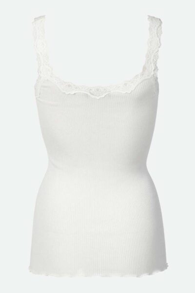 Babette sl deep back lace top new white Rosemunde