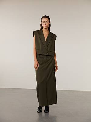 Twill short vest olive Sofie Schnoor