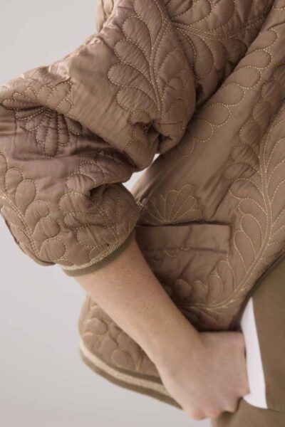 Bomber jacket satin quilted khaki Summum