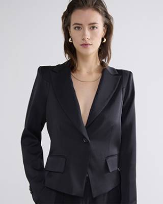 Blazer crepe viscose blend black Summum Woman