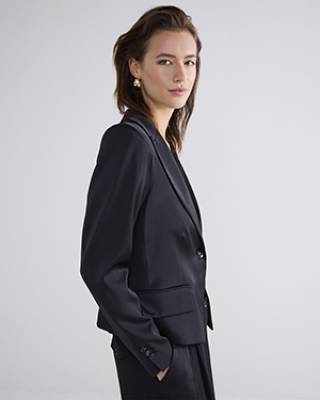 Blazer crepe viscose blend black Summum Woman