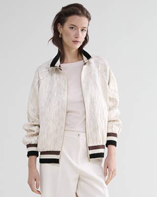 Jacket jacquard ivory Summum Woman