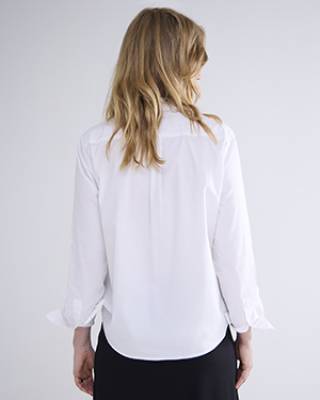 Blouse crispy poplin diamonds white Summum Woman