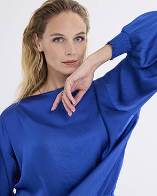 Top batwings silky touch royal blue Summum