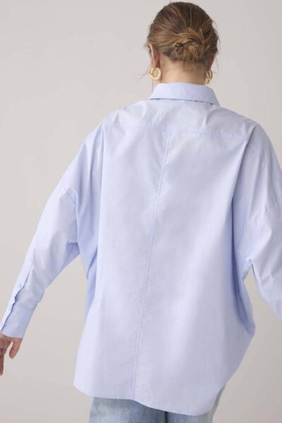 Fancy button blouse crispy polin powder blu Summum