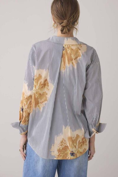 Blouse flowers and stripes multicolour Summum