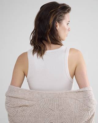 Rib tanktop cotton ivory Summum Woman