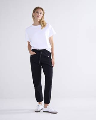 Jogger pants butter tencel twill black Summum