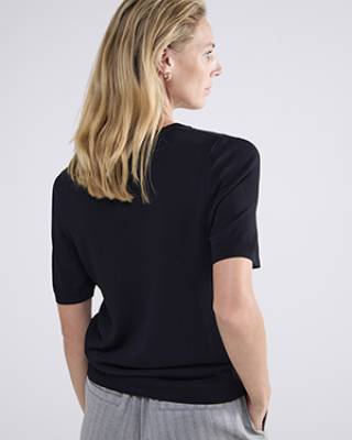 Knitted-t-shirt viscose black Summum