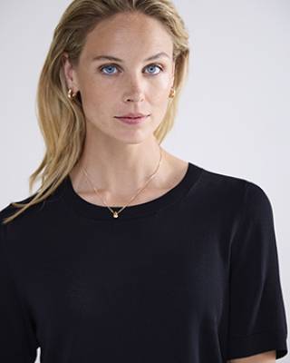 Knitted-t-shirt viscose black Summum