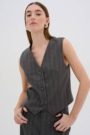 TitoMW vest grey w. white stripe MEW