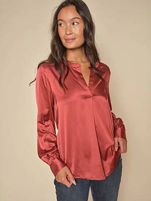 Enfa satin blouse garnet Mos Mosh