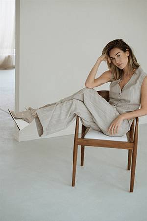 Edwin pant light grey lurex stripe Aimee The Label