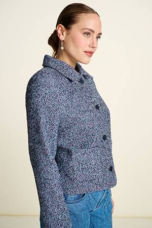 Tweed jacket blue multi Pom Amsterdam