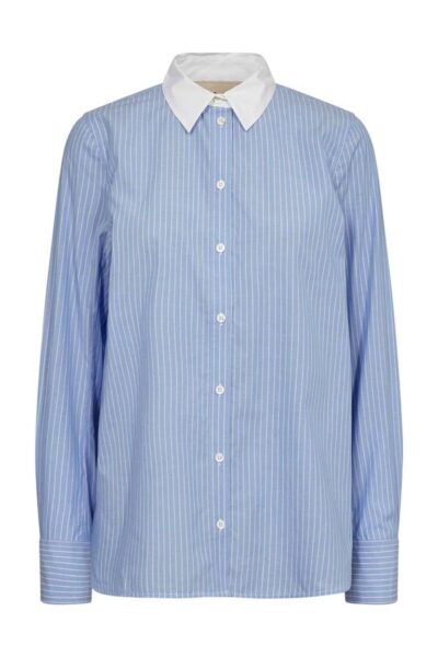 Tayla stripe shirt hydrangea Mos Mosh