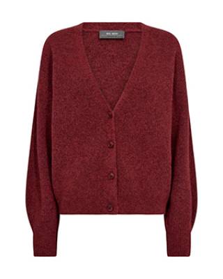 Thora v-neck knit cardigan garnet Mos Mosh