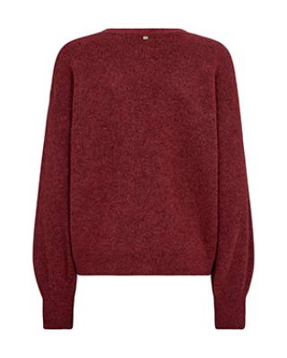 Thora v-neck knit cardigan garnet Mos Mosh