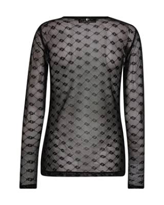 Loretta velvet mesh blouse black Mos Mosh