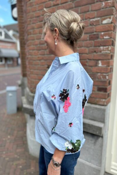 Gracie embellished shirt C1 blue monday Essentiel